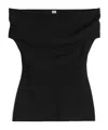 Totême Off-shoulder Evening Viscose Blend Top In Black