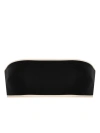 Totême Toteme Stripe Edge Strapless Bikini Top In Black