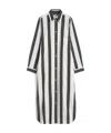 Totême Toteme Jacquard Stripe Long Sleeve Midi Shirtdress In White