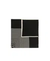 Totême Silk Scarf With Geometric Pattern And Stripe Print In Black