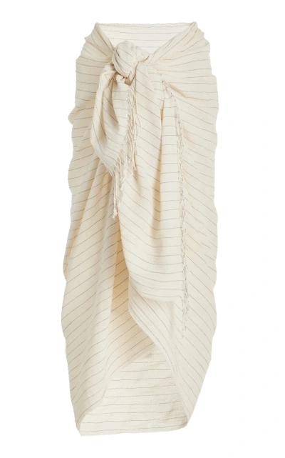 Totême Striped Cotton Pareo In Neutral