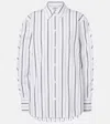Totême Toteme Oversize Stripe Organic Cotton Poplin Button-up Shirt In White