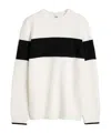 Totême White Sweater With Contrasting Stripe In White