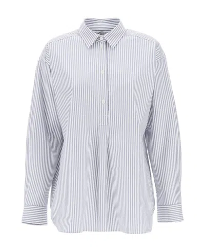 Totême Toteme Women's Striped Oxford Shirt In White