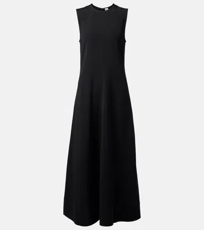 Totême Black Layered Maxi Dress In 001 Black