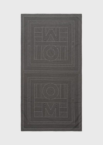 Totême Striped Monogram Cotton Silk Sarong Black