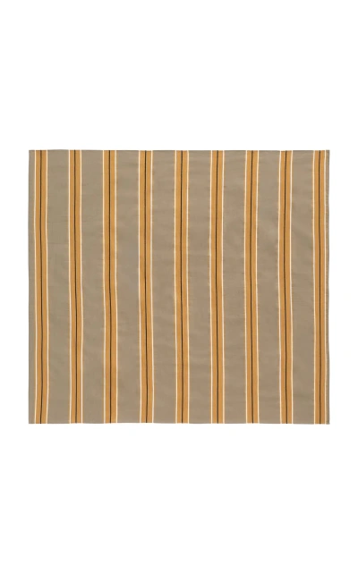 Totême Striped Organic Cotton-silk Scarf In Brown