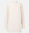 Totême Toteme Striped Cotton Shirt In Ecru/blossom