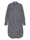 Totême Striped Organic Cotton-poplin Midi Shirt Dress In Gray