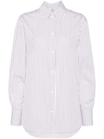 Totême Striped Shirt In White