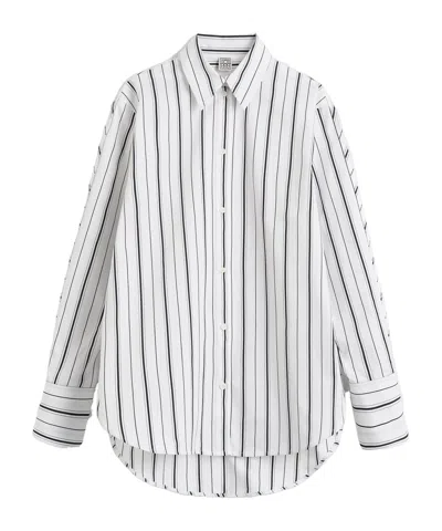 TOTÊME TOTÊME STRIPED COLLARED LONG-SLEEVE SHIRT