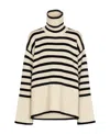 Totême Two-tone Design Turtleneck Jumper In Nude