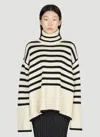 Totême Two-tone Design Turtleneck Jumper In White