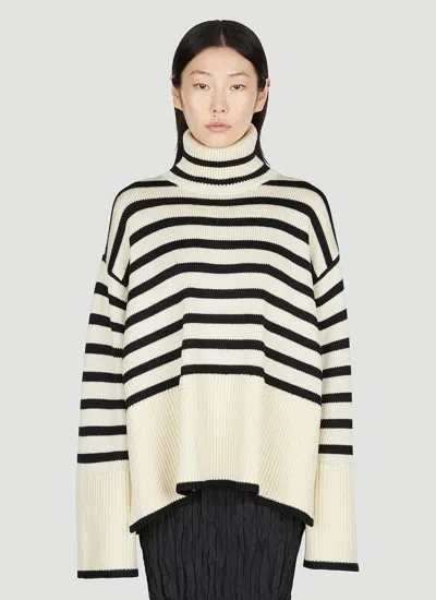 Totême Striped Sweater In White
