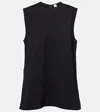 Totême Crew Neck Sleeveless Lightweight Fabric Top In Black