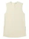 Totême Round Neckline Sleeveless Top With Side Slits In Neutrals