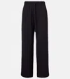 Totême Striped Wide-leg Pants In Black