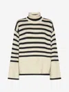 TOTÊME STRIPED WOOL AND COTTON TURTLENECK