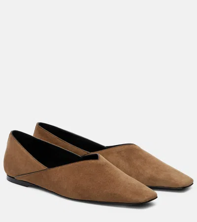 Totême Suede Everyday Ballet Flats In Neutral