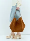 Totême Suede Belted Tote Bag In Brown