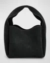 Totême Black Suede Bucket Bag In Black