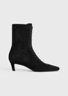 Totême Toteme Suede Lace Up Boots Black In Black