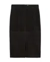 Totême Suede Midi Skirt In Black