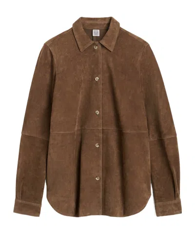 Totême Buttoned Sleeved Shirt In Brown