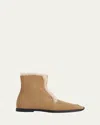 Totême Shearling-edge Boots In Light/pastel Brown