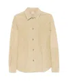 Totême Womens Desert Curved-hem Long-sleeves Suede Shirt In Nude