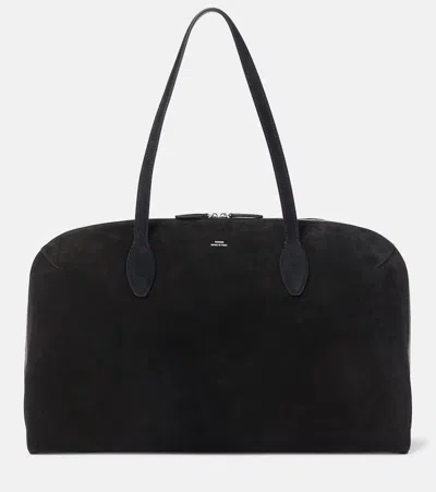 Totême Suede Tote Bag In Black