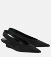 Totême The Suede Wedge-heel Slingback Black In Black