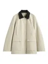 Totême Country Summer Jacket Featuring Contrast Collar In Nude & Neutrals
