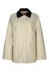 Totême Country Summer Jacket Featuring Contrast Collar In Peanut