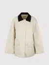 Totême Country Summer Jacket Featuring Contrast Collar In Nude & Neutrals