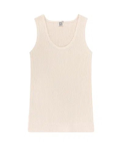 TOTÊME SUSTAINABLE MATERIAL TANK TOP WITH BOUCLÉ EFFECT