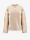 Totême Embroidered Wool & Cashmere Knit Sweater In Beige