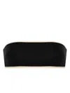 Totême Toteme Stripe Edge Strapless Bikini Top In Black