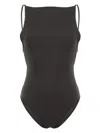 Totême Plain Low-back Swimsuit In Grey