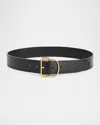 Totême Swirl Medium Leather Belt In Black 001