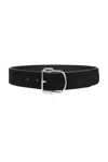 Totême Swirl Suede Belt In Black