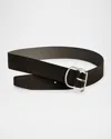 Totême Swirl Suede Belt In Pepper 273