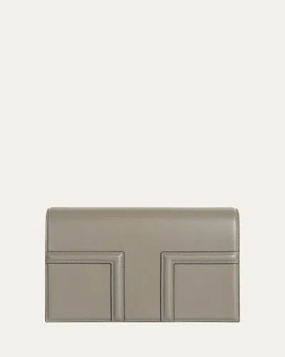 Totême T-flap Bag In Smooth Leather In Taupe