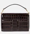 Totême T-flap Mini Croc-effect Tote Bag In Brown