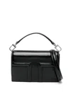 Totême T-flap Naplack-leather Mini Bag In Black