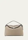 Totême T-lock Top Handle Ash In Ecru/black