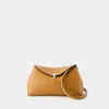 Totême Toteme T-lock Top Handle Leather Satchel In Brown