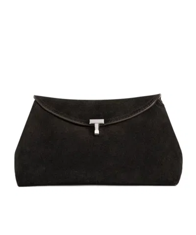 Totême T-lock Clutch Bag In Black