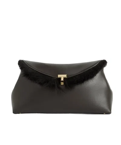 Totême T-lock Clutch Bag In Black