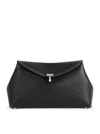 Totême T-lock Leather Clutch Bag In Black